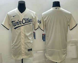 Mens Minnesota Twins Blank Cream 2022 City Connect Flex Base Stitched Jersey